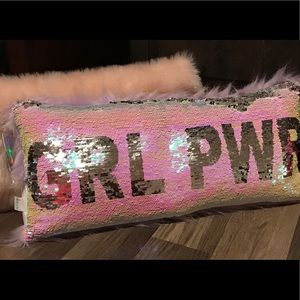 Justice Flip Sequin “GRL PWR” Throw Pillow